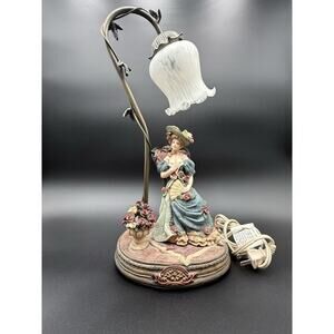 Montefiori Collection Victorian Lady Table Lamp Italy Frosted Tulip Glass VGT